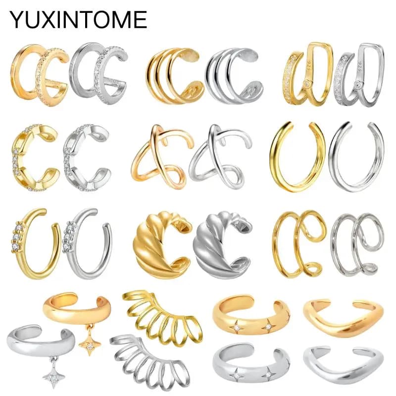Boucles d'oreilles Punk plaquées or 24 carats/argent 925, 1 pièce, Clip conque pour femmes grimpeurs, sans Piercing, faux Cartilage