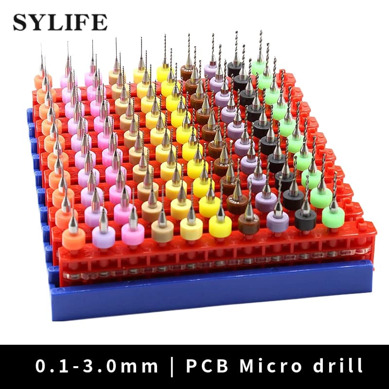 10 pièces 0.1-3.175mm PCB carte de Circuit imprimé pointe spirale flûte carbure Micro forets pour Dremel PCB fabrication de bijoux CNC gravure