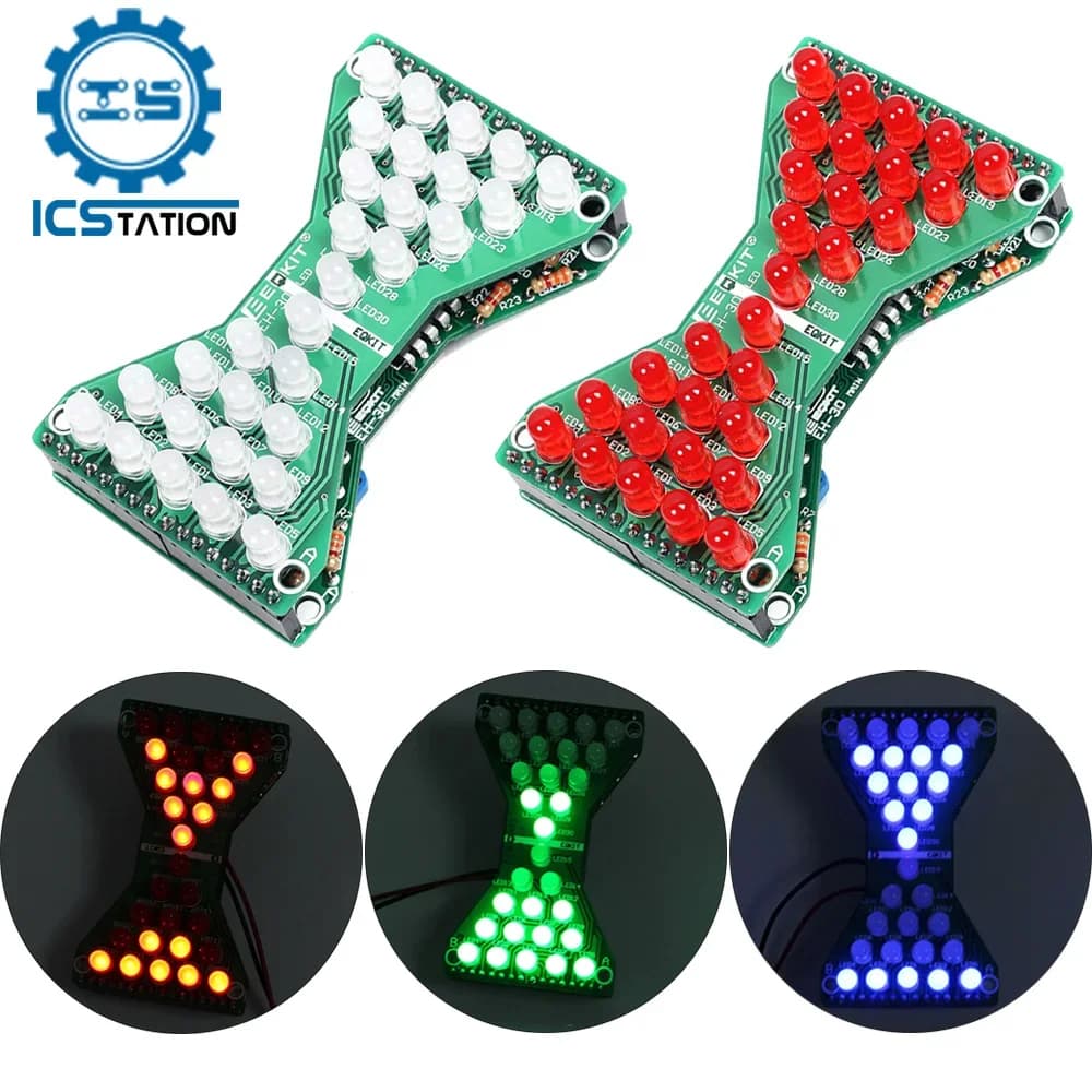 Kit de pratique de soudage, sablier LED, lumière clignotante, projet électronique pour écoliers, apprentissage éducatif STEM, bricolage