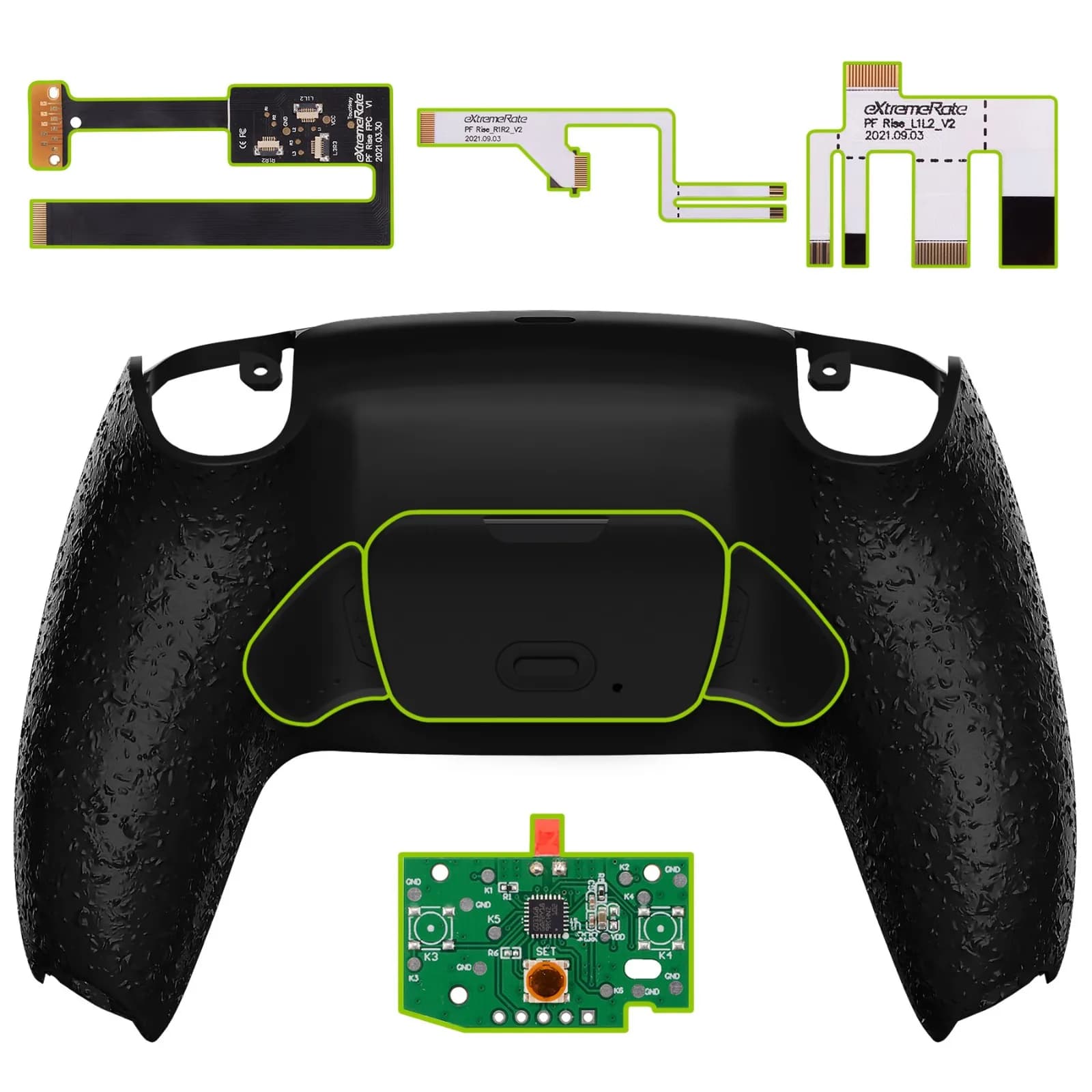 Kit de remappage de palettes arrière eXtremeRate, panneau de mise à niveau, boutons arrière de coque arrière pour contrôleur ps5 BDM-010 et BDM-020