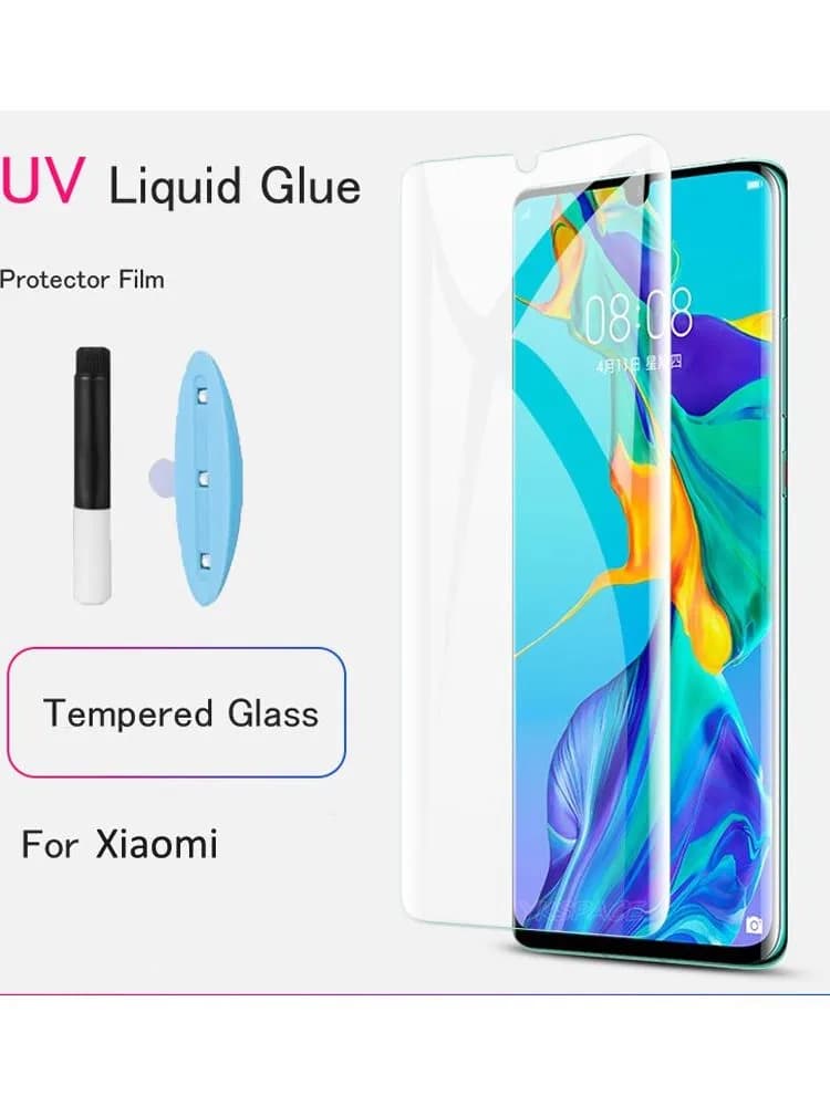 Protecteur d'écran à colle liquide UV, 2 pièces, pour Xiaomi MI 10 11 12 12X 12S 13 14 15 Ultra Note 10 Lite Pro MIX 4 verre trempé 3D