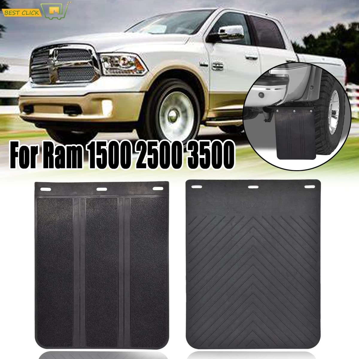 Garde-boue en caoutchouc rapDuty Rally pour Dodge Ram pickup, 1500, 2500, 3500, 4500, 5500 diesel, 4x4