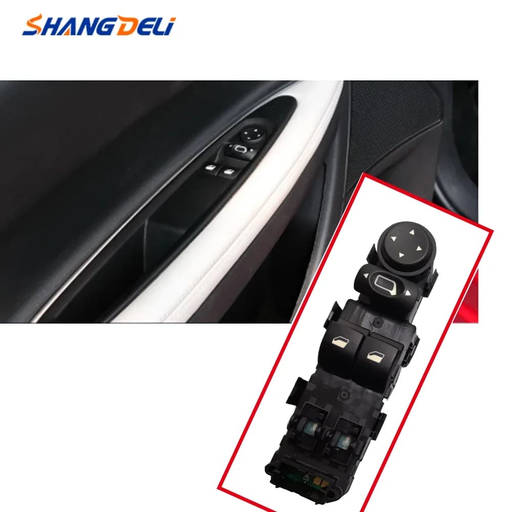 Interrupteur rétroviseur bouton commande leve vitre pour citroën C4 2004 – 2010, bouton de rétroviseur pour 2 portes côté conducteur gauche
