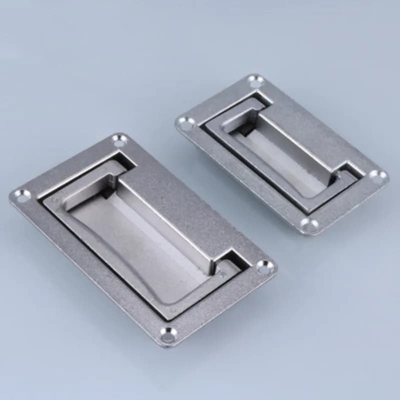 1pc en alliage de Zinc encastré tirer poignée conteneur poignée argent affleurant ascenseur métal Rectangle en forme encastré pliant tirer poignée poignée