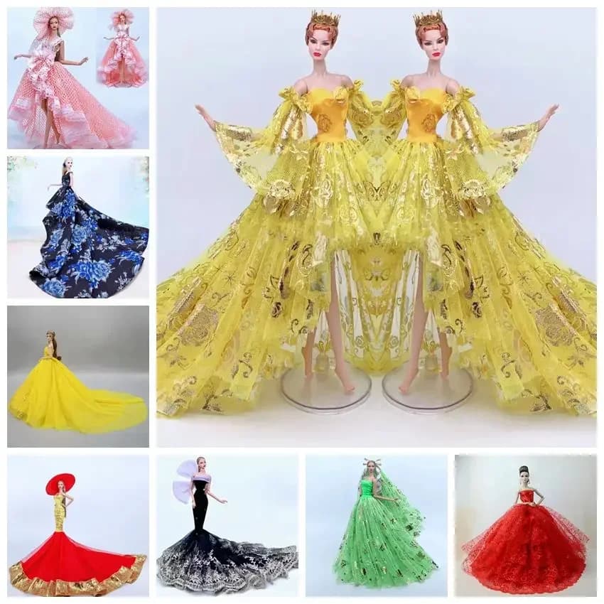 Robe de mariée élégante pour poupée Barbie, vêtements de 11.5 pouces, accessoires pour maison de poupée, robe de soirée princesse, jouets pour filles, 1/6