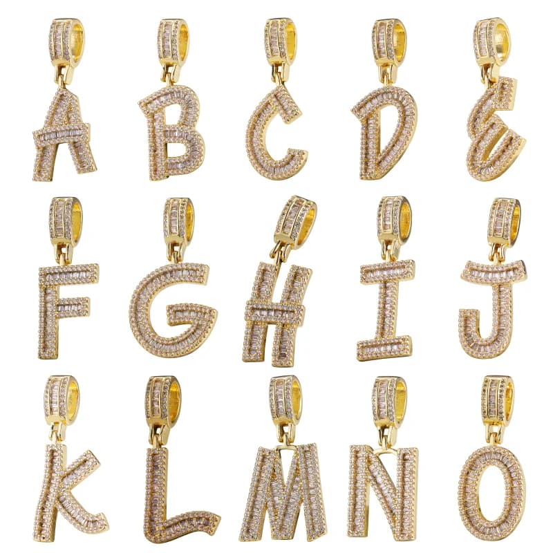 Grandes lettres en cristal pour bricolage, 26 lettres CZ, accessoires de bijouterie faits à la main, vente en gros