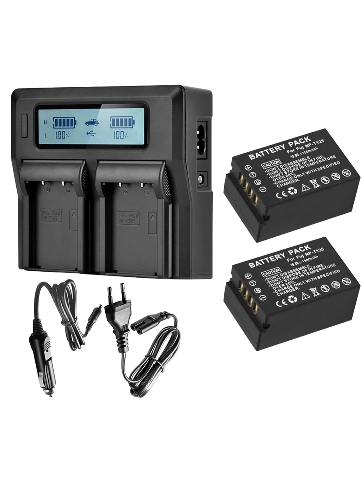 Batterie 1500mAh NP-T125 NP T125 + double chargeur rapide LCD pour appareil photo FUJIFILM GFX100 GFX50S GFX50R GFX100