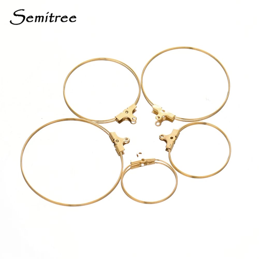 Connecteur de crochets de boucle d'oreille en fil d'oreille en acier inoxydable, couleur or, accessoires de fabrication de bijoux, artisanat, composants de cerceau pendants, 20 pièces