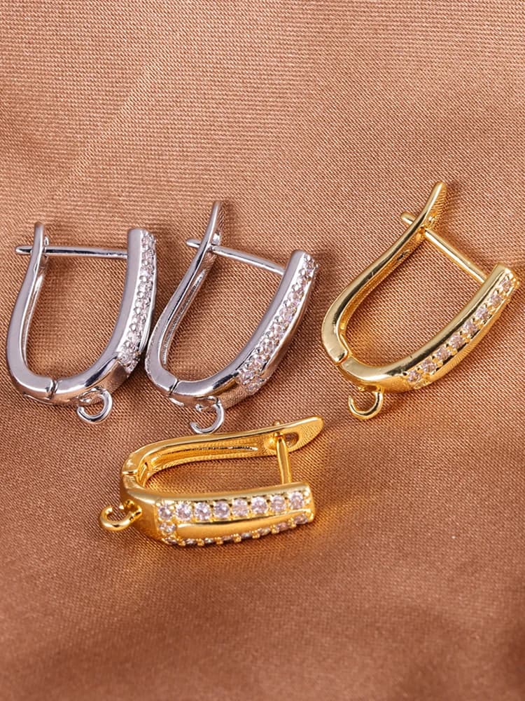 Juya – crochets de boucles d'oreilles décoratifs faits à la main en zircone cubique, accessoires pour la fabrication de boucles d'oreilles de luxe pour femmes, DIY