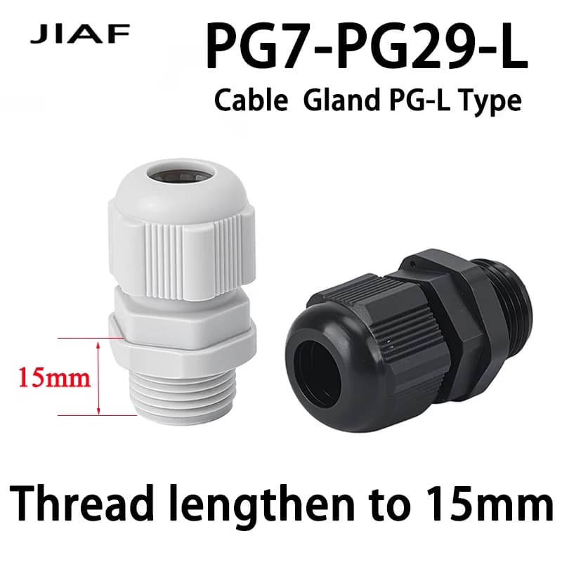 JIAF 10 pièces PG7-PG29-longueur presse-étoupe en Nylon Joint étanche IP68 Joint d'étanchéité en plastique boîte étanche connecteur de verrouillage de sortie