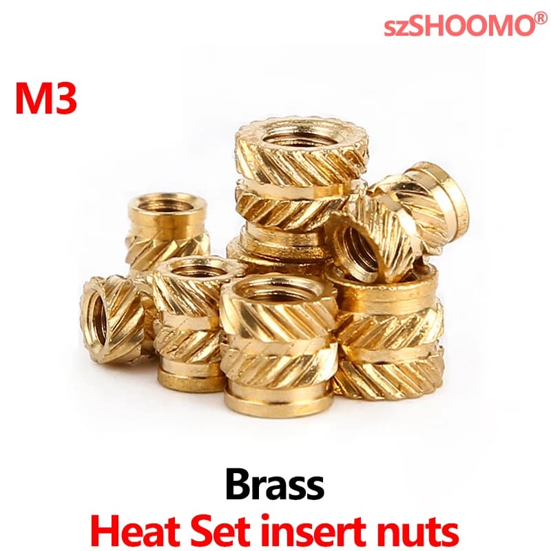 100 pièces ensemble de chaleur écrou d'insertion filetage femelle en laiton moleté Inserts écrous pièces intégrées pressées adaptées aux trous pour l'impression 3D M3