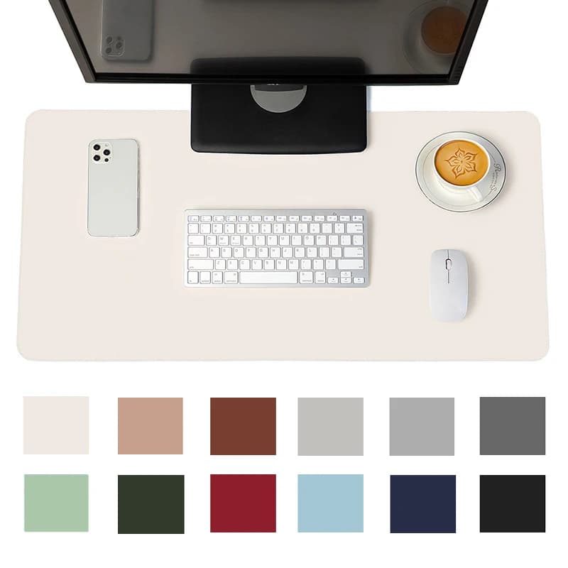 Tapis de souris blanc, tapis de souris portable, grand tapis de jeu, imperméable, antidérapant, en daim PU, tapis de bureau, tapis de clavier pour ordinateur.