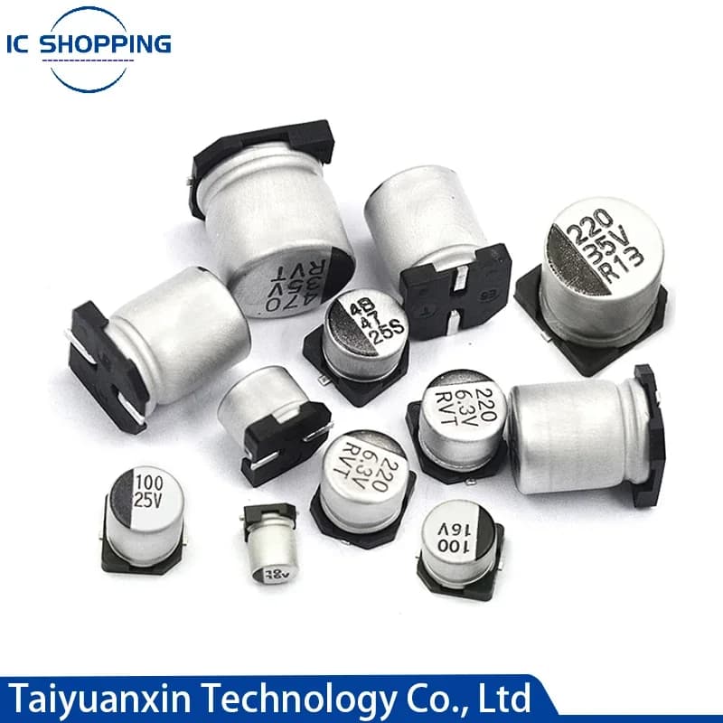 Condensateur électrolytique SMD 6.3V 10V 16V 25V 35V 50V 63V 100V 400V 2.2 10 22 33 47 100 220 330 470 560 680 1000UF 1 ~ 2200UF 10 pièces