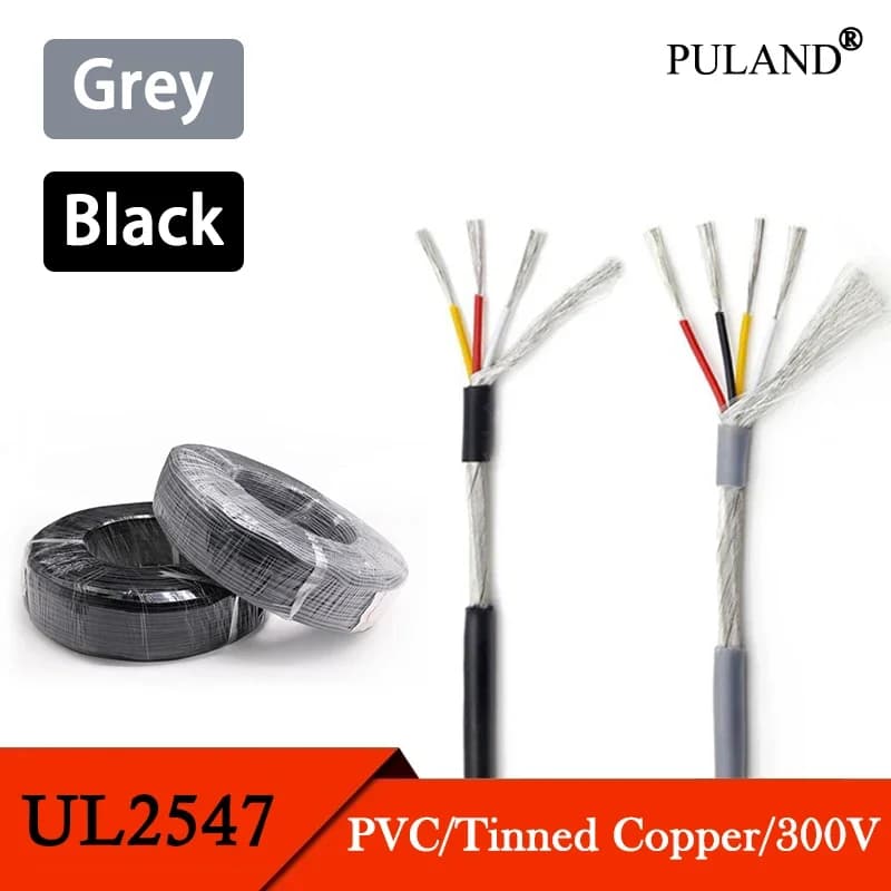 Fil blindé UL2547, 1/2/5/10M, 30awg 28awg 26awg 24awg 22awg, Audio 2 3 4 5 6 7 cœurs, contrôle des écouteurs, câble de Signal en cuivre