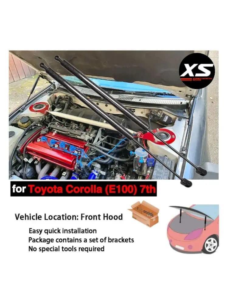Entretoises de capot avant pour Toyota Corolla E100 AE101 7th 1991 – 1997, Support de levage de capot, cylindres d'amortissement, tiges de Piston