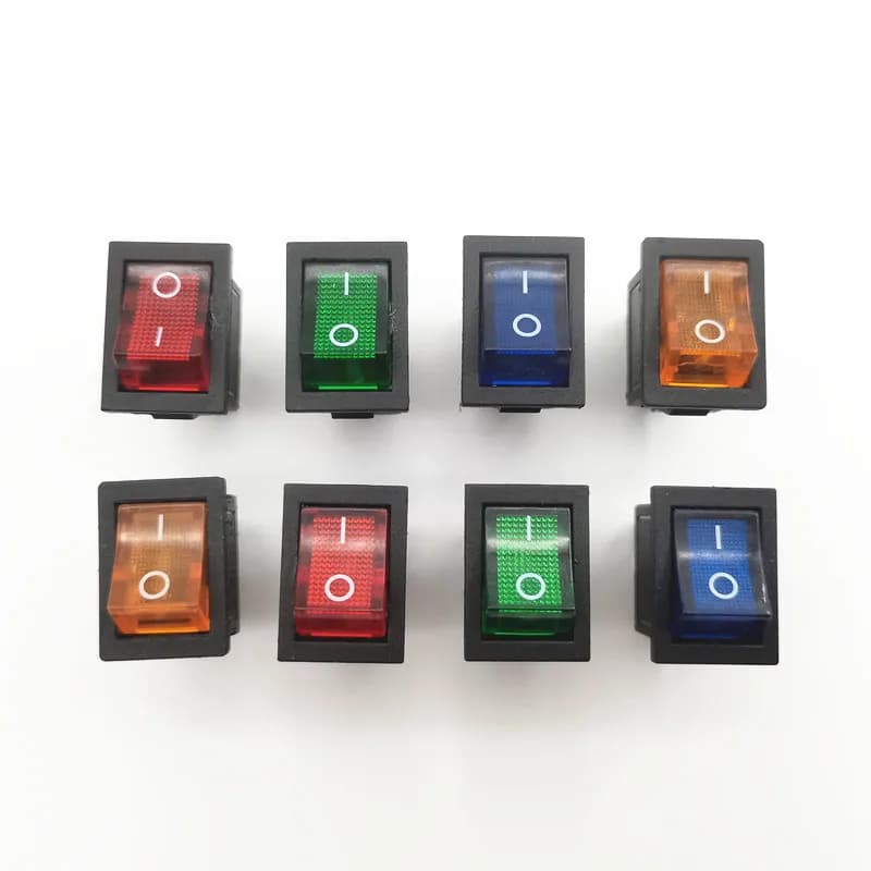 Joli à bascule pour bateau et voiture, KCD1, 4 broches, Snap10A 250V, 125V AC, rouge, jaune, vert, bleu, 220V, 5 pièces