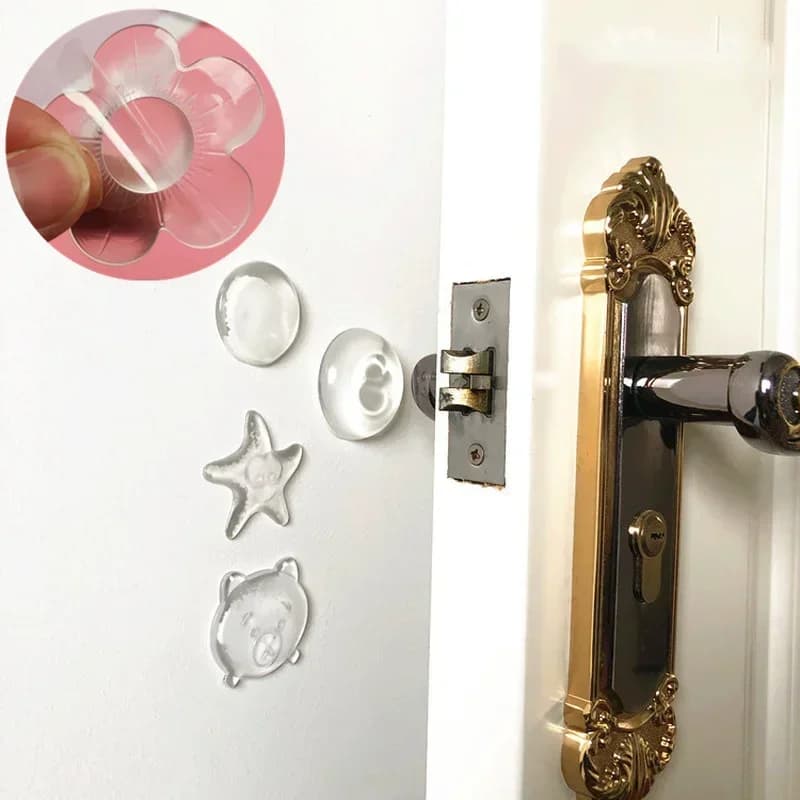 Protection de pare-chocs de poignée de porte muette, butée en caoutchouc, protecteur mural, sous-amortisseur en silicone, quincaillerie de meubles, porte d'armoire, 2 pièces