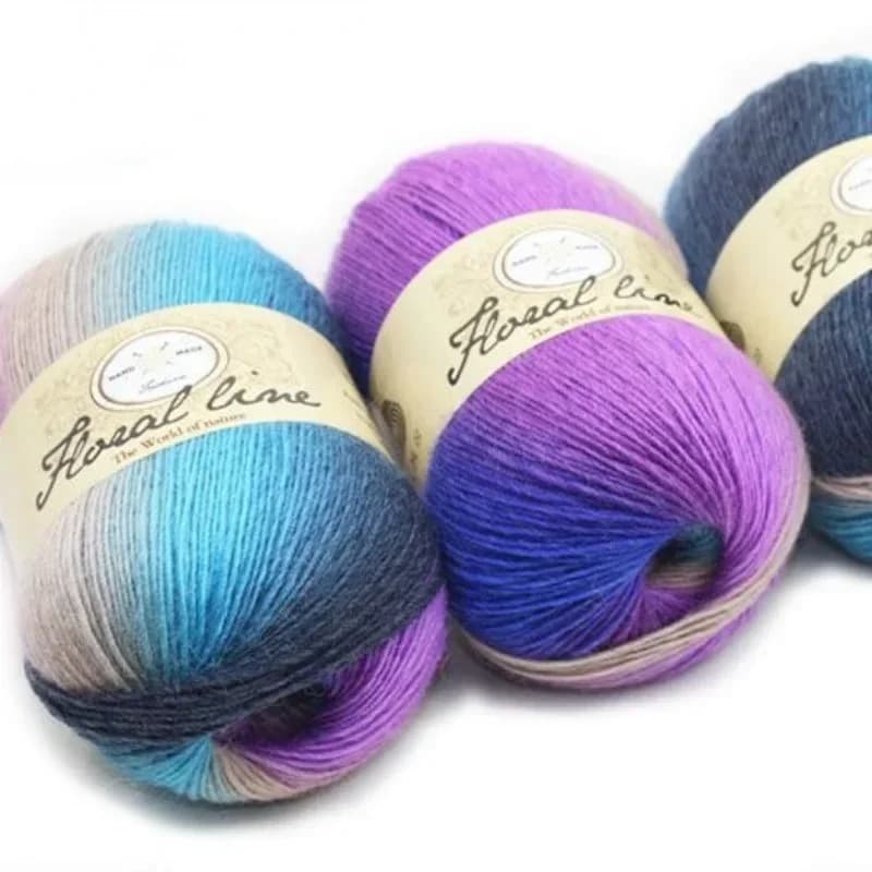 Fil teint en laine peignée au crochet pour bébé, fil doux et chaud, pull, cardigan, écharpe, main, boule, 100g