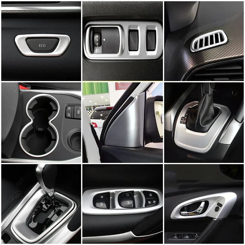 Pour Renault Kadjar 2015-2019 Auto intérieur contrôle Central modifier cadre couverture garniture partie intérieure voiture style Refit
