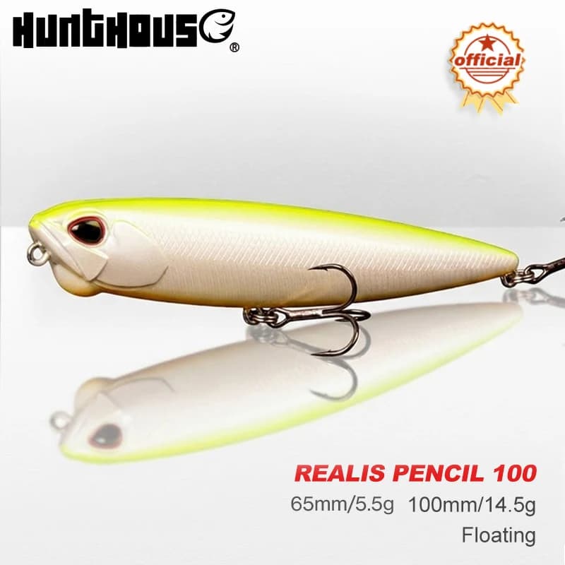 Hunthouse REALIS crayon 65 flottant Stickbait leurre de pêche 65/100mm 5.5/14.5g WTD Action avec son Pesca matériel de poisson artificiel