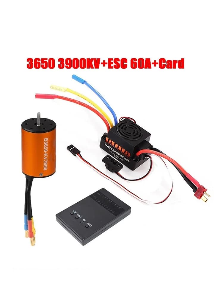 1 ensemble de moteur sans balais B3650 3900KV 4300KV 5200KV avec contrôleur de vitesse électronique 60A, ensemble combiné pour voiture et camion 1/10 RC