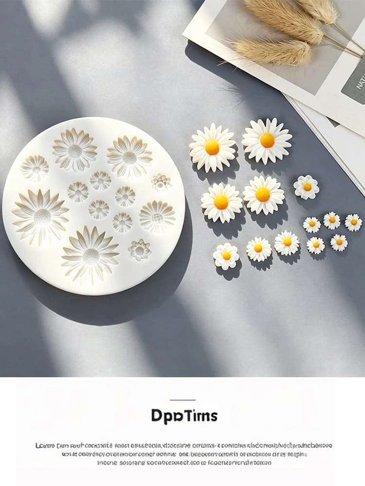 Moule en Silicone pour pâtisserie, marguerite, chrysanthème sauvage, fleur, Fondant, outils de décoration de gâteaux, bonbons, argile, Cupcake, chocolat
