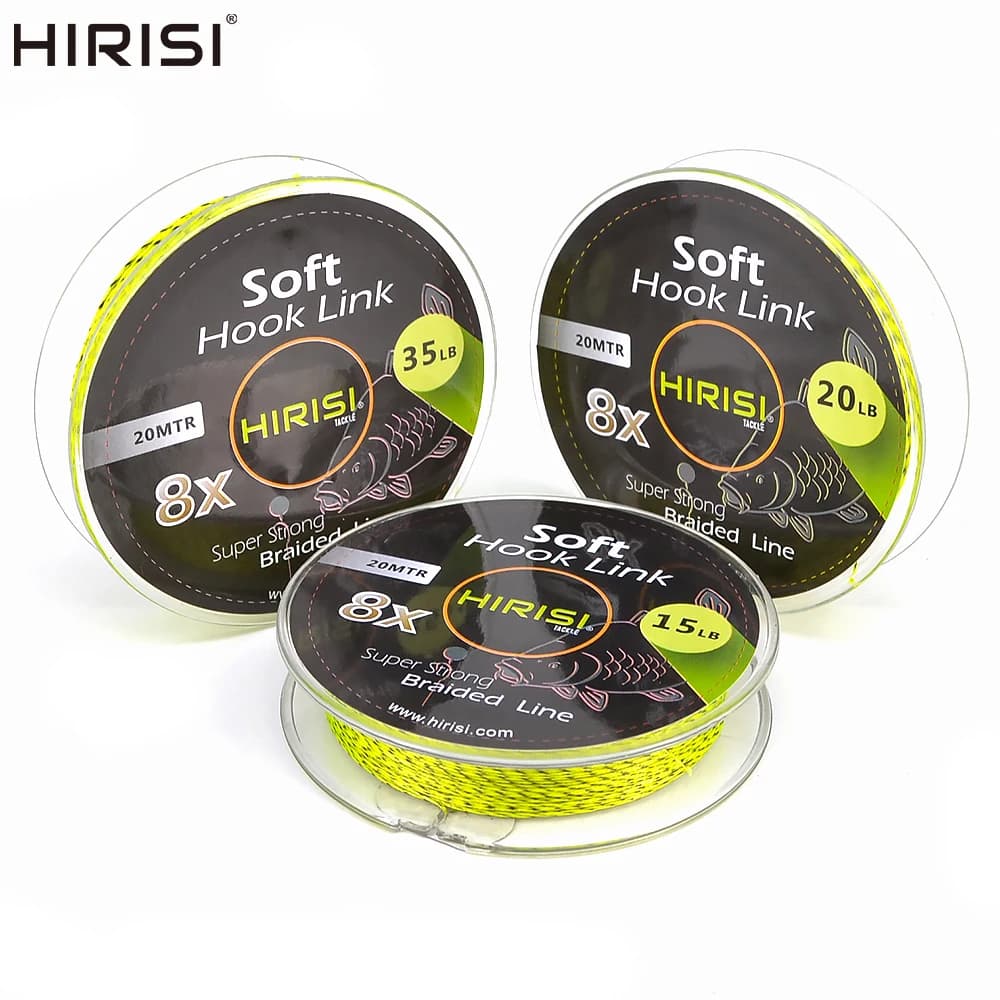 1 Pièce Ligne de pêche à la carpe hooklink tresse 8 brins 20m 15LB 20LB 35LB leadcore Tresse Ligne matériel de terminal de pêche