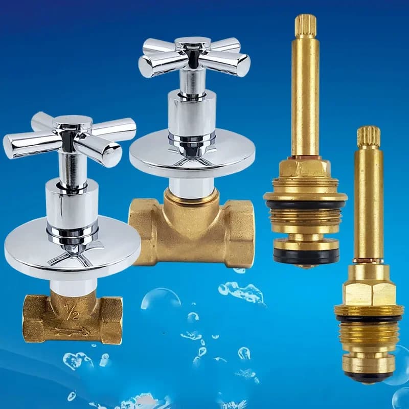 Vanne d'angle droite à travers la vanne, ouverture rapide, bobine en cuivre à ouverture lente, vanne d'arrêt d'eau en laiton, fil intérieur, robinets à Valve triangulaire