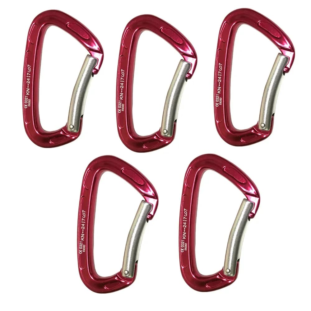 2/5PCS 24KN Plié Porte Extérieure Alpinisme Mousqueton D'escalade Alpinisme Rappelling Sauvetage Spéléologie De Verrouillage En Aluminium