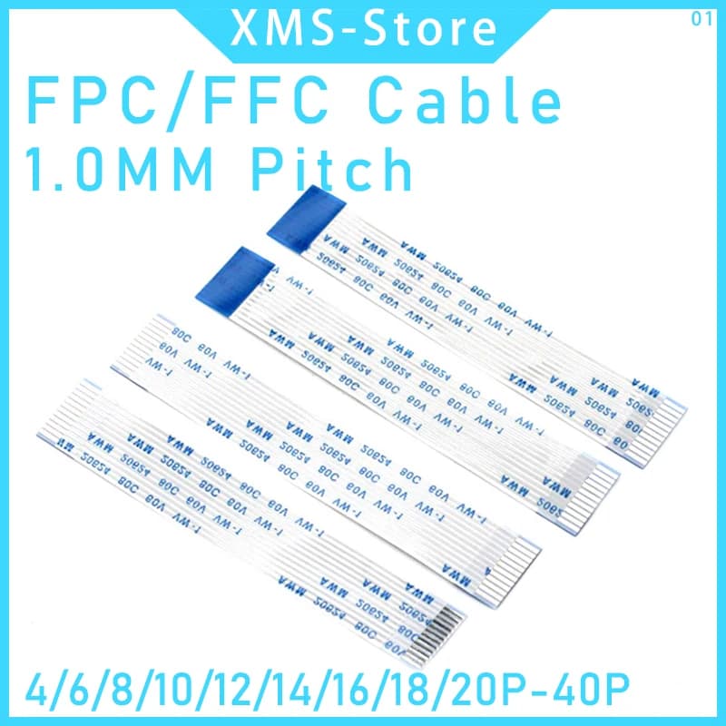 Câble plat Flexible en ruban FPC FFC, 5 pièces, 4/5/6/8/10/12/14/16/18/20/30/40 broches, pas 0.5MM 1.0MM, longueur de fil de Type A