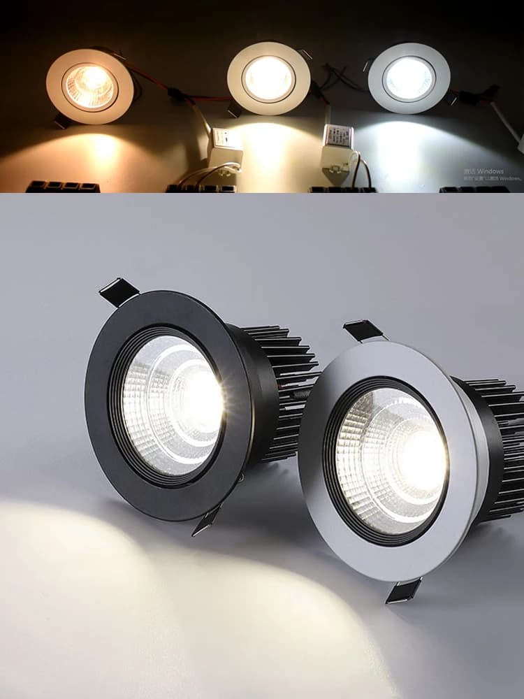 Spot Lumineux LED COB de 12V et 3W avec Trou de Découpe en Aluminium, Éclairage de Plafond pour Armoire, 270-330strada, 68-75mm