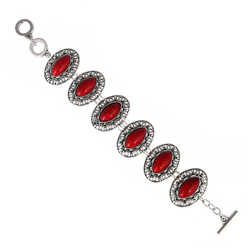 Vintage ethnique géométrique bleu pierre Bracelets Bracelets pour femmes Boho classique élégant réglable Bracelets bijoux en gros cadeau