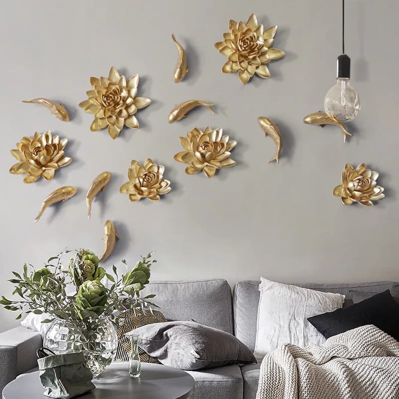 Mur de fleurs de pivoine Annie en résine blanche et grise 3D, ornements chics, art de style européen, décor mural de fond de télévision à la maison, cadeau d'artisanat