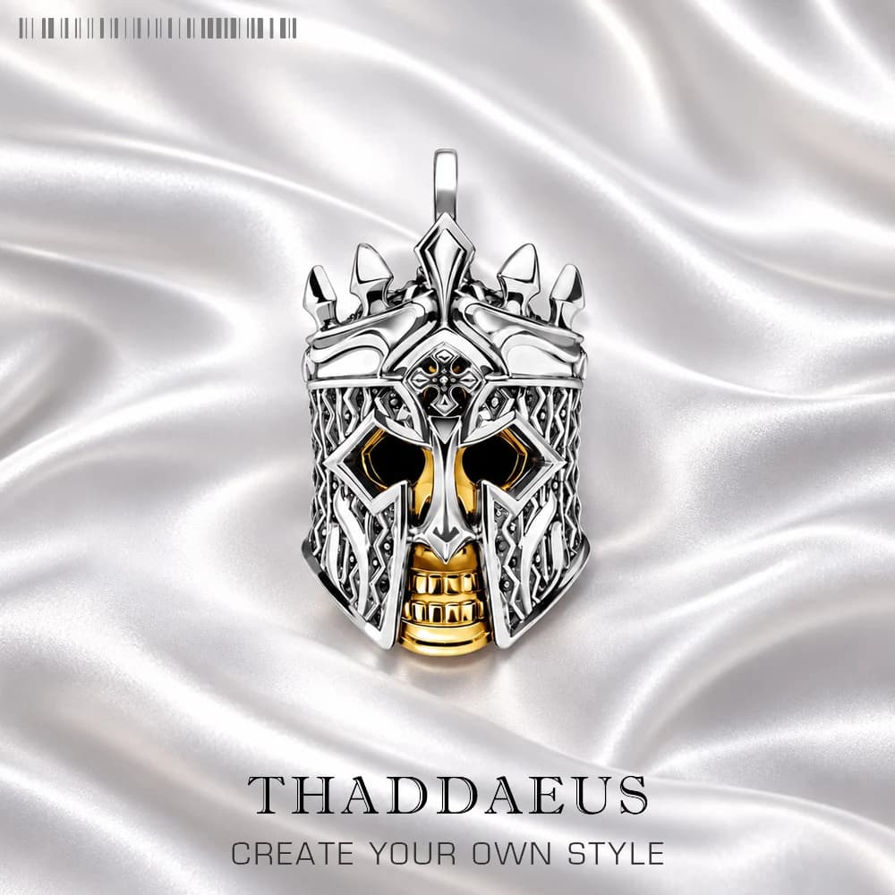 Pendentif crâne chevalier, flambant neuf, Vintage, bijoux fins, Europe, accessoires en argent Sterling 925, cadeau rebelle pour femmes et hommes