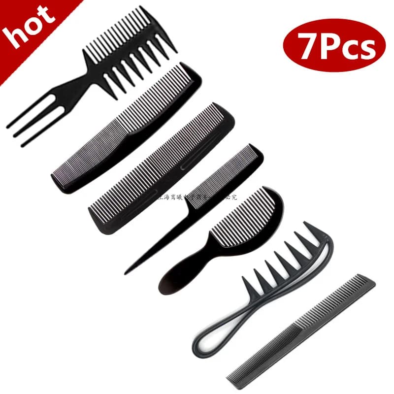 Ensemble d'accessoires de barbier noirs, 4/5/6/7 pièces, poignées, brosse à cheveux, style, peigne chaud, lisseur, peignes de haute qualité, nouveautés
