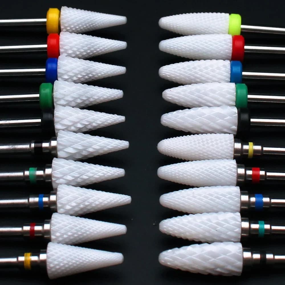 Foret à ongles en céramique, fraise, pointes de nettoyage des cuticules, limes, accessoires de Machine de manucure électrique, outils de bavure pour Nail Art, 1 pièce