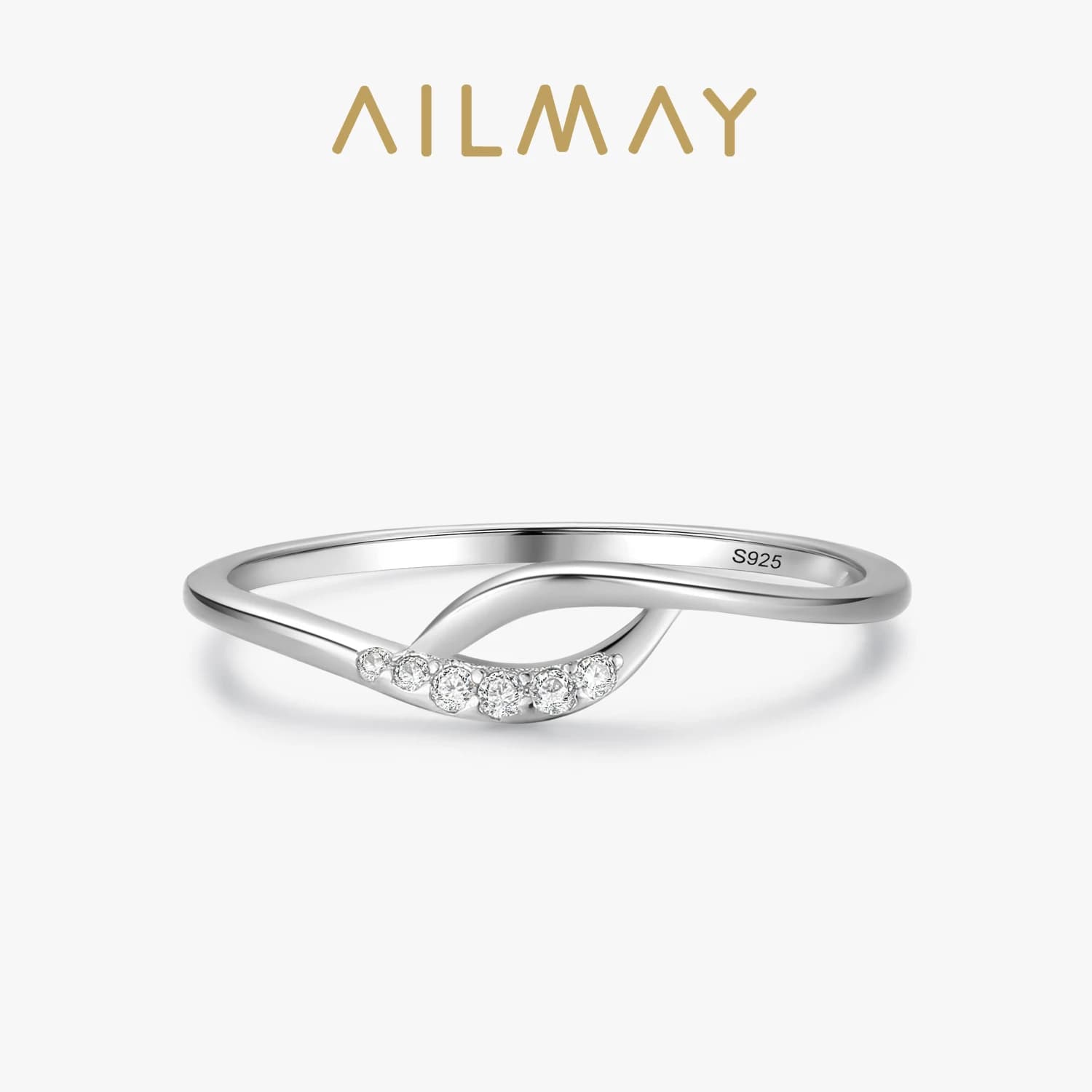 Ailmay-Bague entrelacée en argent regardé 925 véritable pour femme, bijoux fins minimalistes, élégant, Rotterdam Kle, CZ, nouveau style, 2021