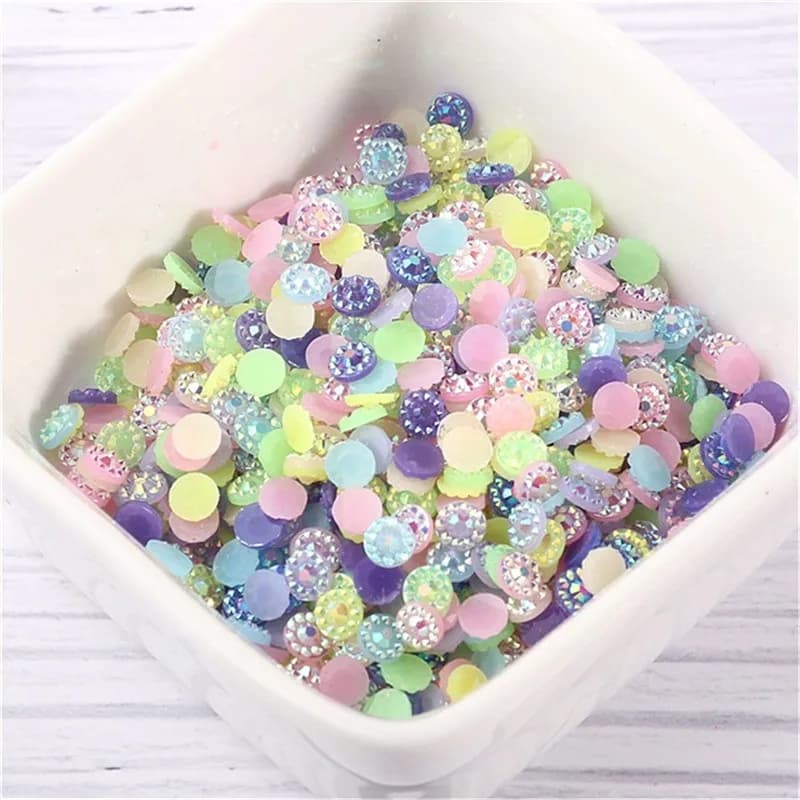 Strass à ongles tournesol 4mm/5mm/6mm, cône fleur à facettes MSI AB résine cristal Flatback grill décorations non hotfix