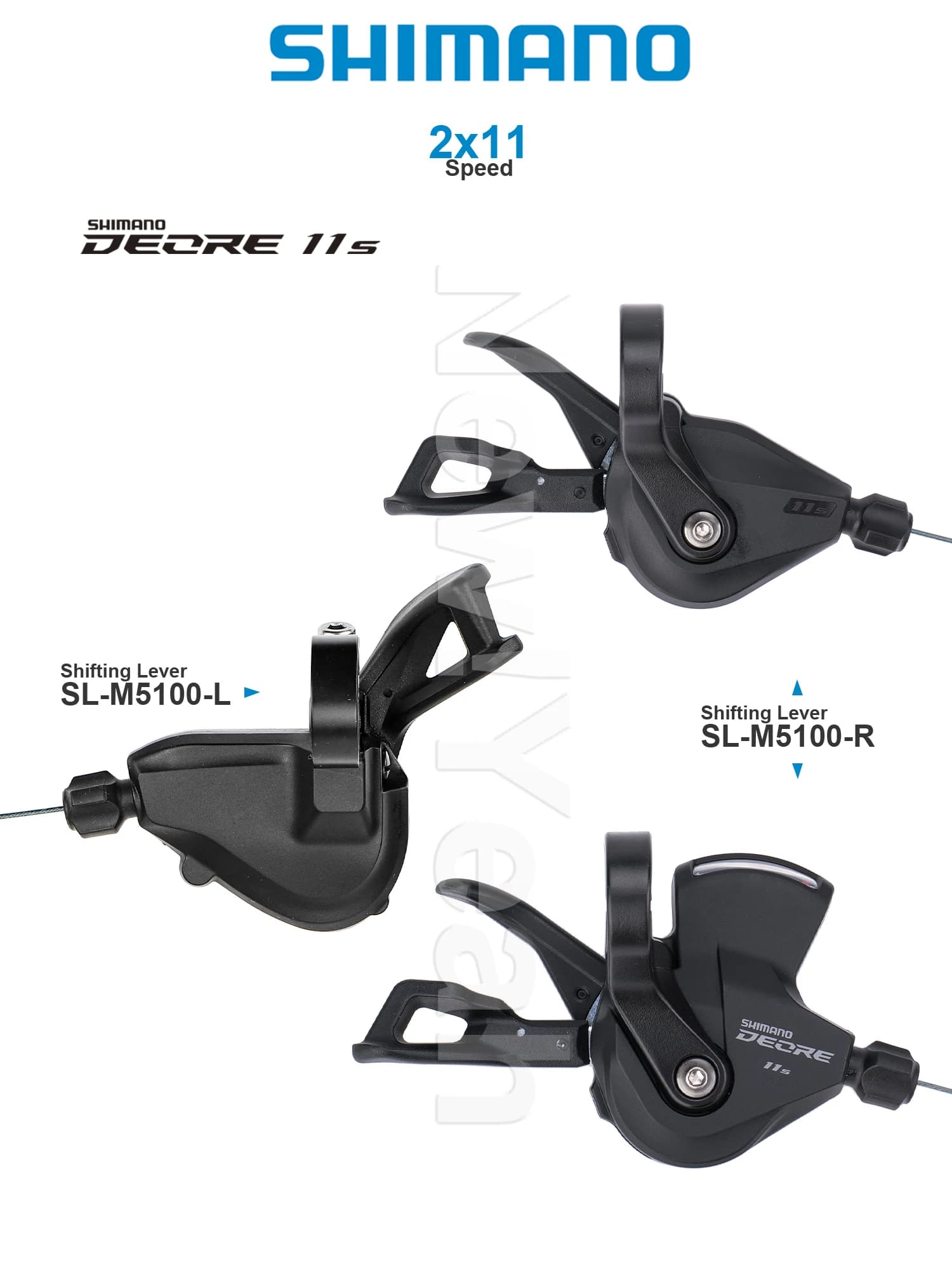 Manettes de vitesse SHIMANO DEORE M5100 2x11 vitesses, groupe SL-M5100, SL-M5100-L, SL-M5100-R, 2x10/11 vitesses, originales