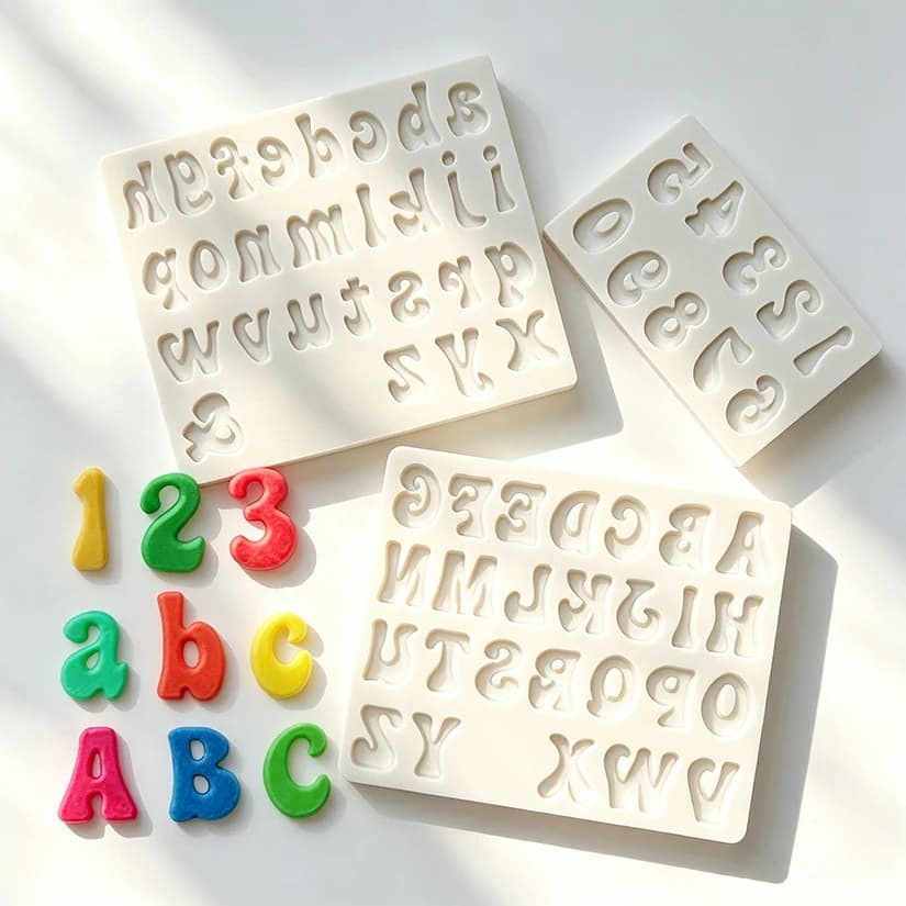 Moule en silicone pour lettres et chiffres, outils de décoration de gâteaux, cupcakes, chocolat, fondant