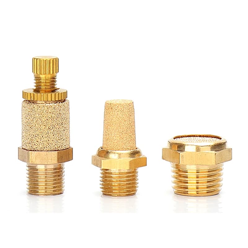 Raccord en cuivre M5 1/8' 1/4' 3/8' 1/2' Silencieux d'échappement pneumatique en laiton Filtres anti-bruit pneumatiques Réducteur de bruit Conne