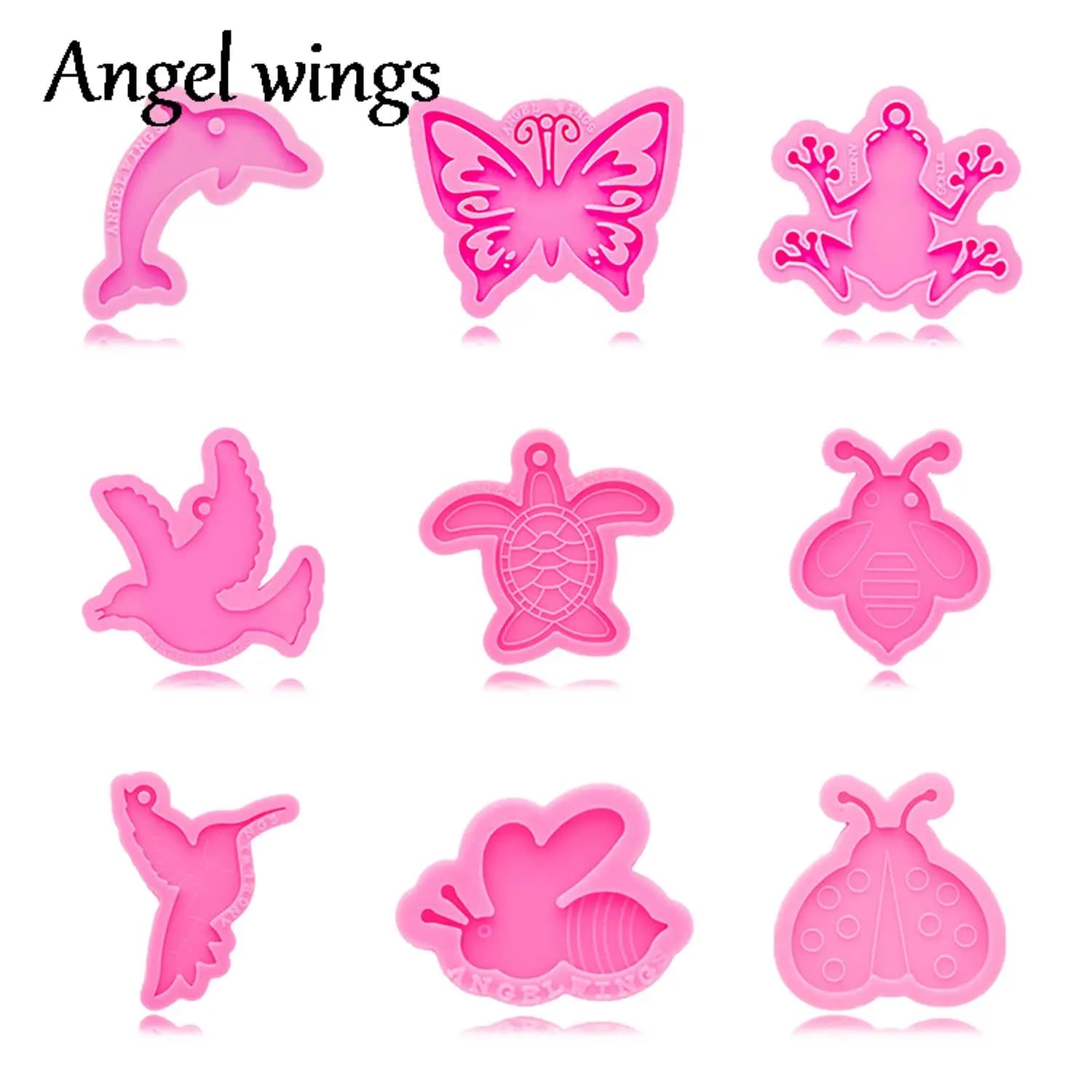 DY0400 insecte papillon, abeille, colombe, poisson rouge colibant oiseau porte-clés moule résine, poulpe tortue dauphin Silicone chocolat moule