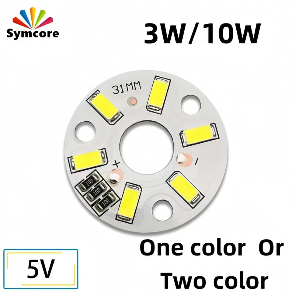 Panneau lumineux LED SMD 5730, 5V, 3W, 10W, blanc chaud, éclairage d'urgence, lot de 10 pièces