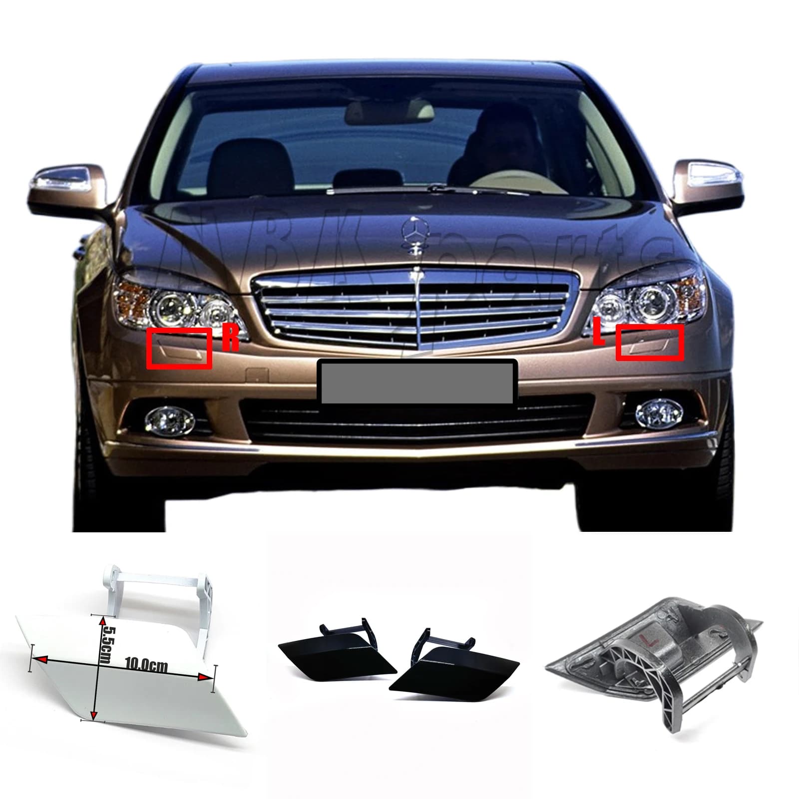 Couvercle de Lavage de Lumière de Sauna A2048802124 A2048802224, 07-11 L & R Mercedes C W204 S204 180 200 220 230 250 280 300 320 350