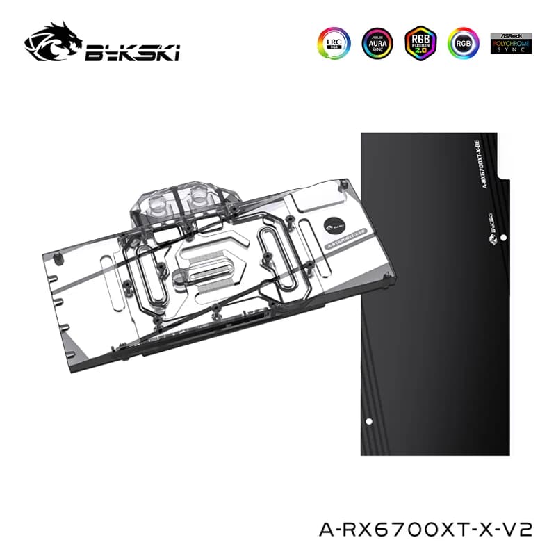 Bykski-Refroidisseur d'eau pour ASROCK AMD jas6700XT Challenger PRO 12G OC, les fondateurs d'AD jas6700XT foulant les nuits de cartes, A-RX6700XT-X-V2