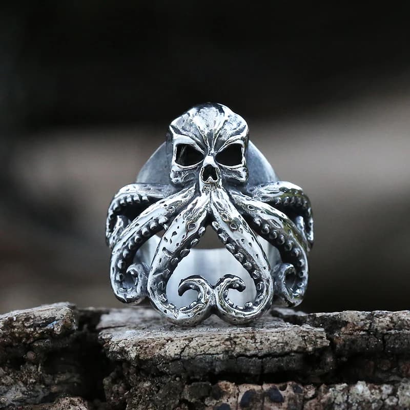 Bagues de marin en acier inoxydable pour hommes, breloque de noël, Halloween, crâne de poulpe, Punk, rondelle, bijoux cadeau pour marin, livraison directe