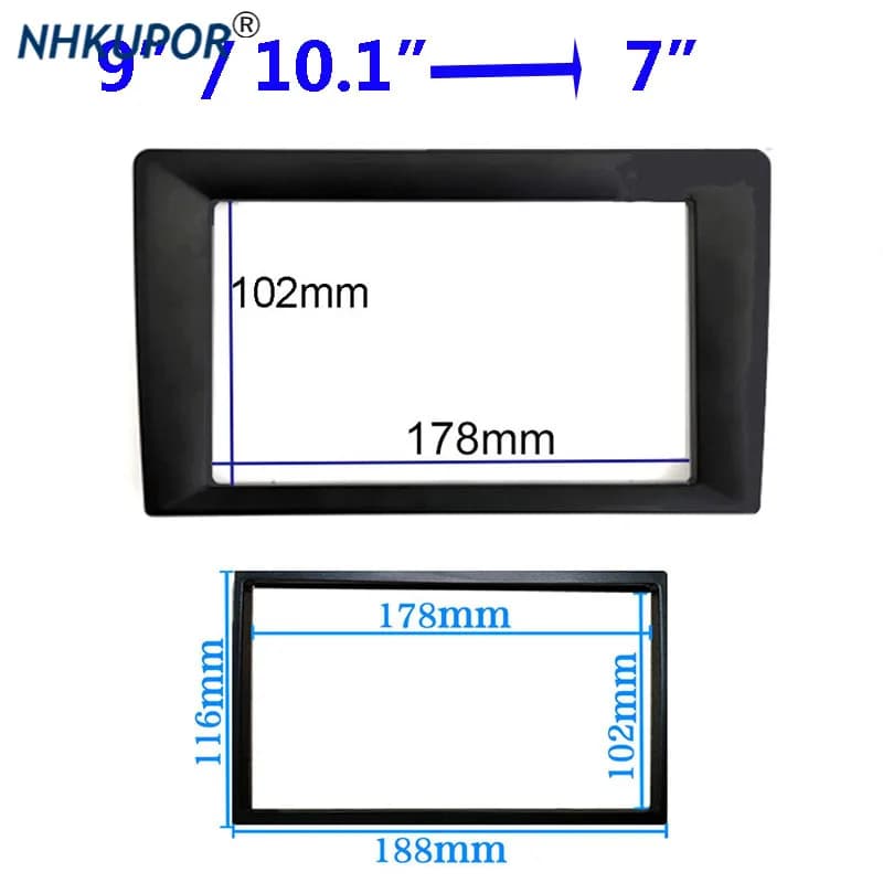 Cadre de voiture universel pour autoradio, grand écran de 1/9/10 pouces à 7 pouces, 178x importation mm, lecteur Android, installation sans soudure, 2 Din
