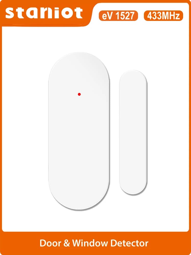 Staniot DS100 433mhz Accessoires d'alarme Télécommande intelligente sans fil Capteur d'alarme pour porte et fenêtre Détecteurs d'ouverture/fermeture de porte
