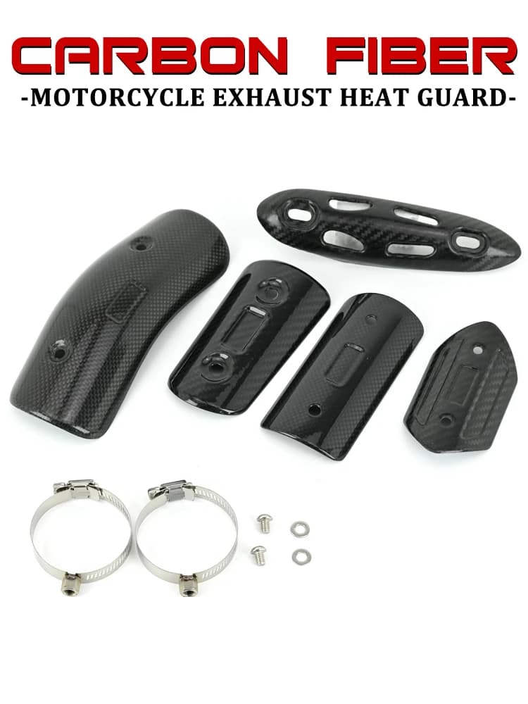 Protecteur de silencieux d'échappement de moto en Fiber de carbone, bouclier thermique d'échappement, Anti-brûlure pour SC pour AR pour Mivv pour Akrapo