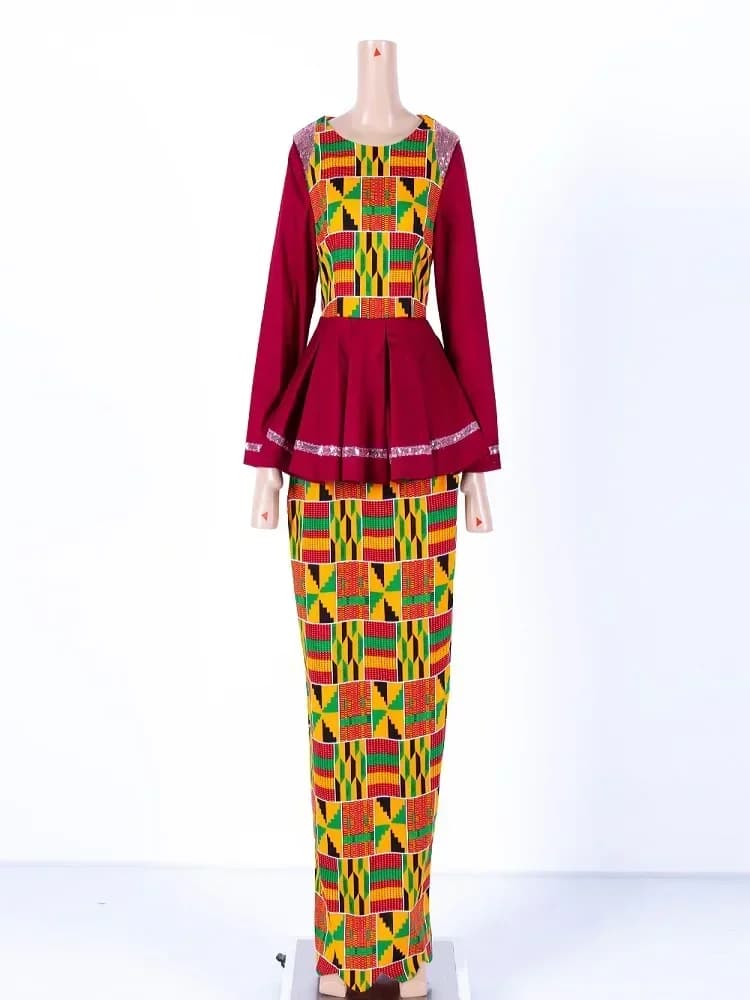 Ensemble 2 pièces pour femmes, vêtements traditionnels africains, robe de soirée, jupes Dashiki sur mesure, jupes Y +, WY8780